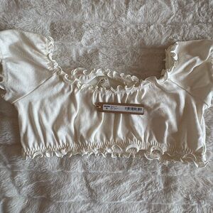 SKIMS Pointelle Logo Crop Top